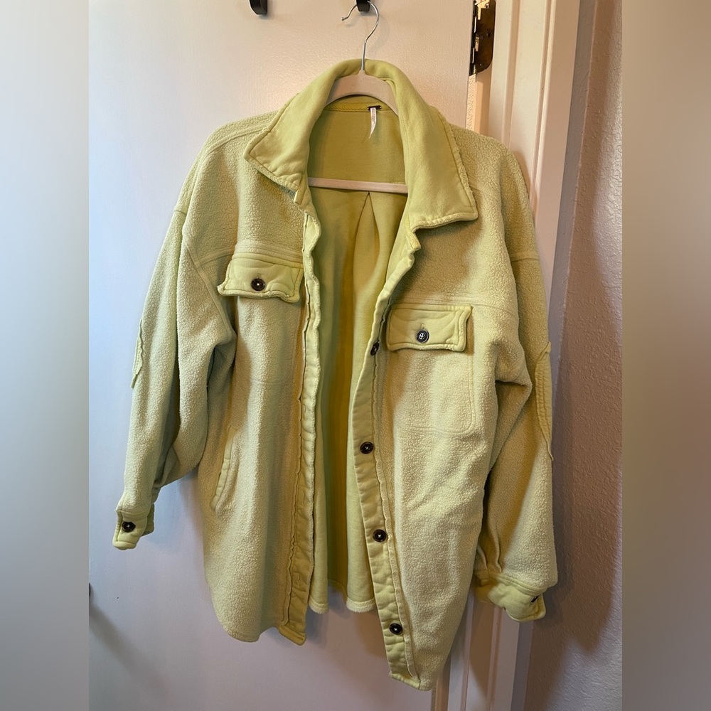 Free people lime green/ yellow Shacket